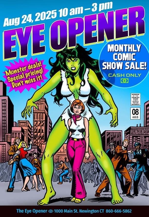 August 2025 sale poster featuring She-Hulk