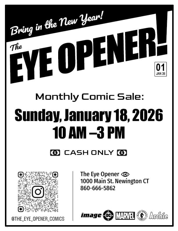 January 2026 monthly comic sale poster